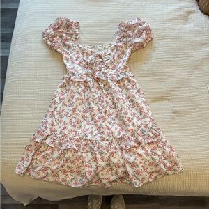 Altar'd State Orange Pink Ruffled Tiered Sundress